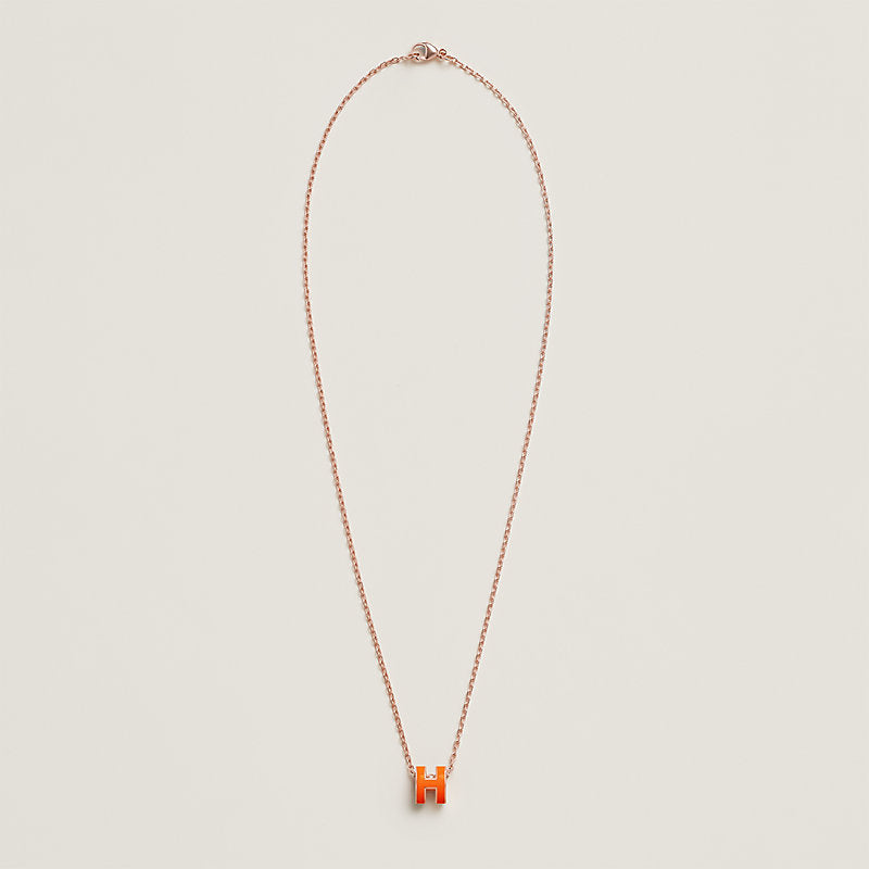 Hermes Mini Pop Orange Necklace