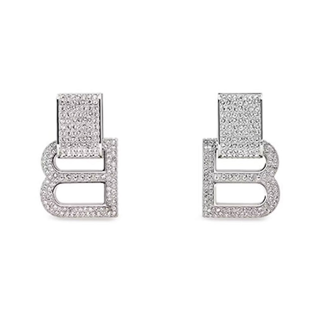 Balenciaga Hourglass Diamond Earrings - 18K White Gold