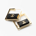Chanel Black Bag Hoop Earrings - 18K Yellow Gold
