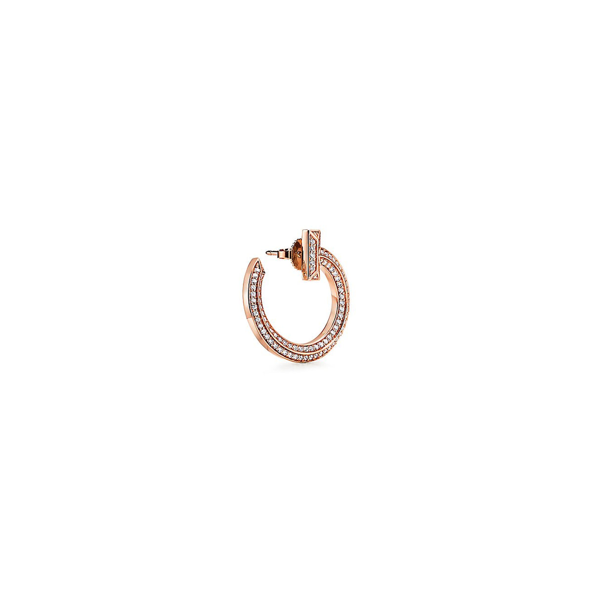 Tiffany T1 Open Hoop Earrings - 18K Rose Gold