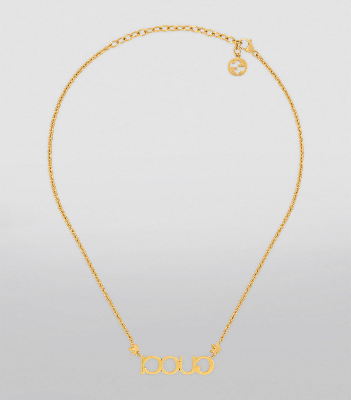 Gucci Double G Embellished Script Letter Necklace