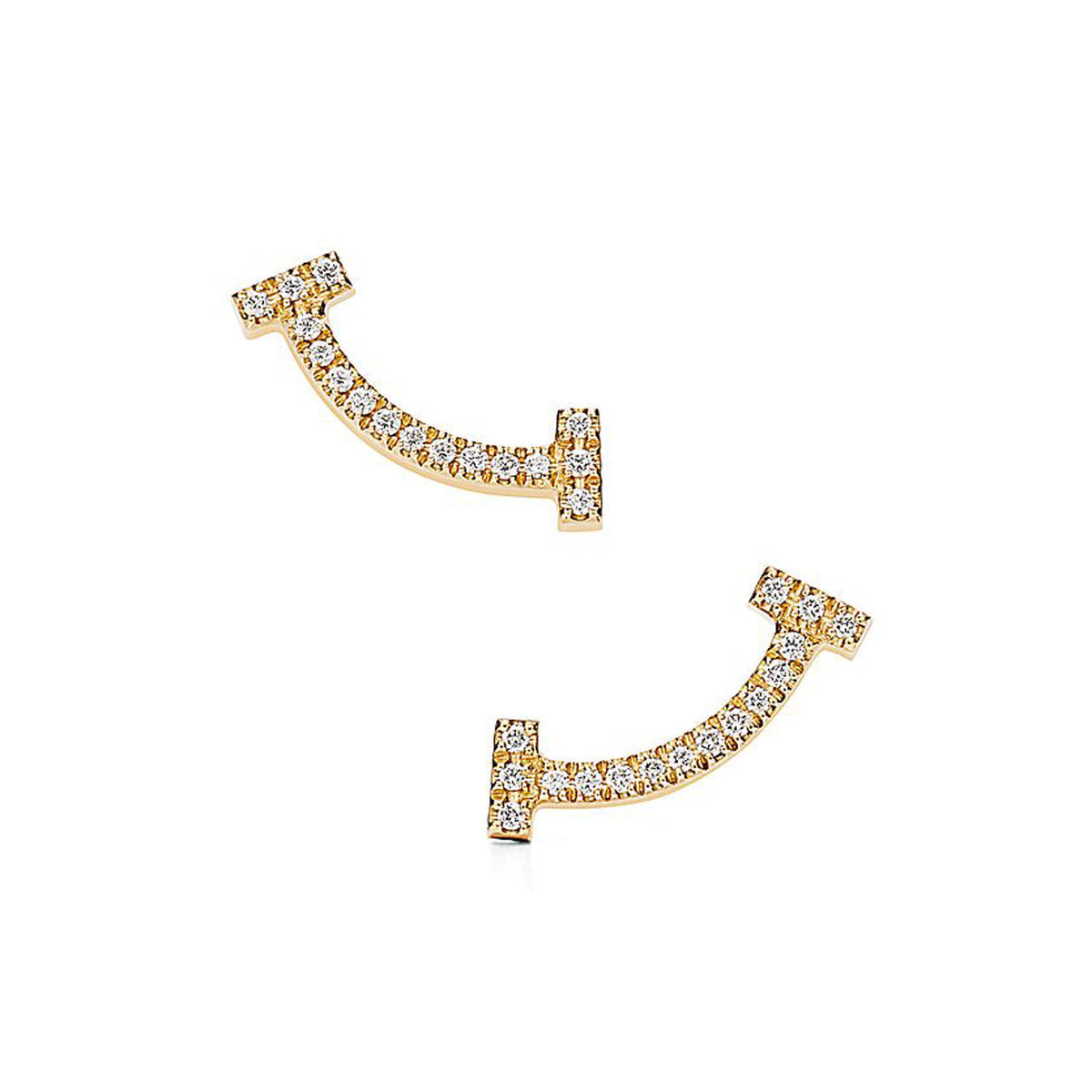 Tiffany Smile Moissanite Earrings - 18K Yellow Gold