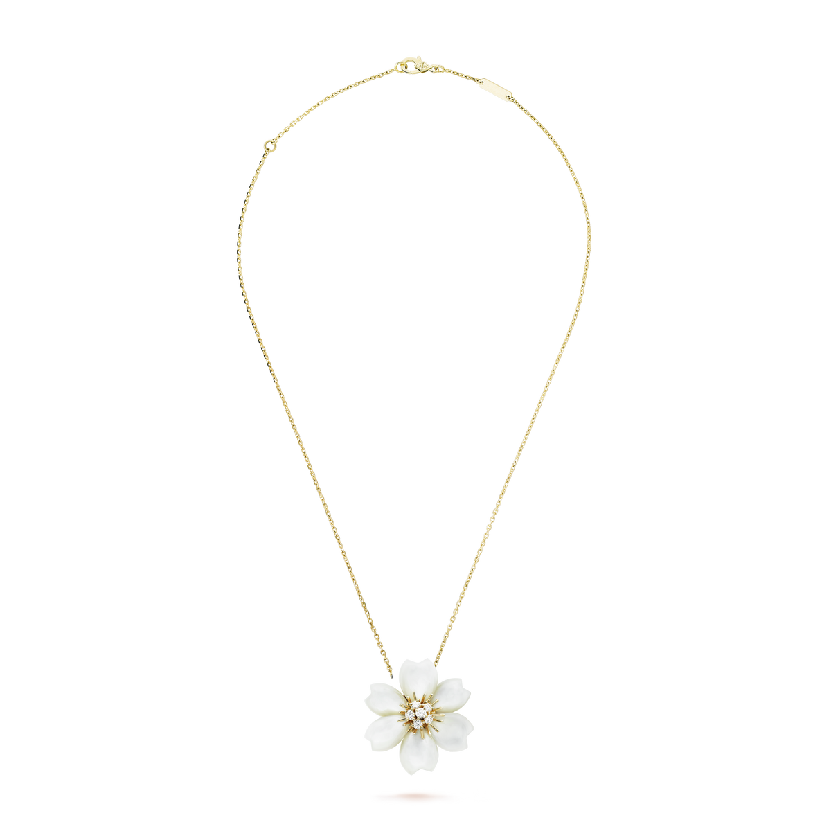 Rose De Noel Clip Pendant Necklace - 18K Gold