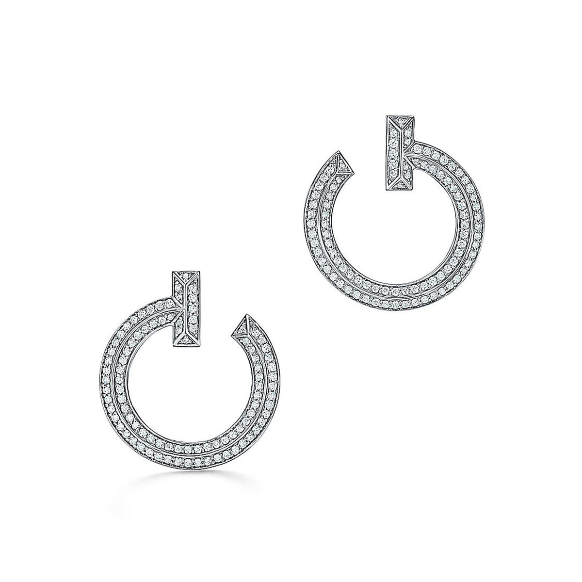 Tiffany T1 Open Hoop Earrings - 18K White Gold