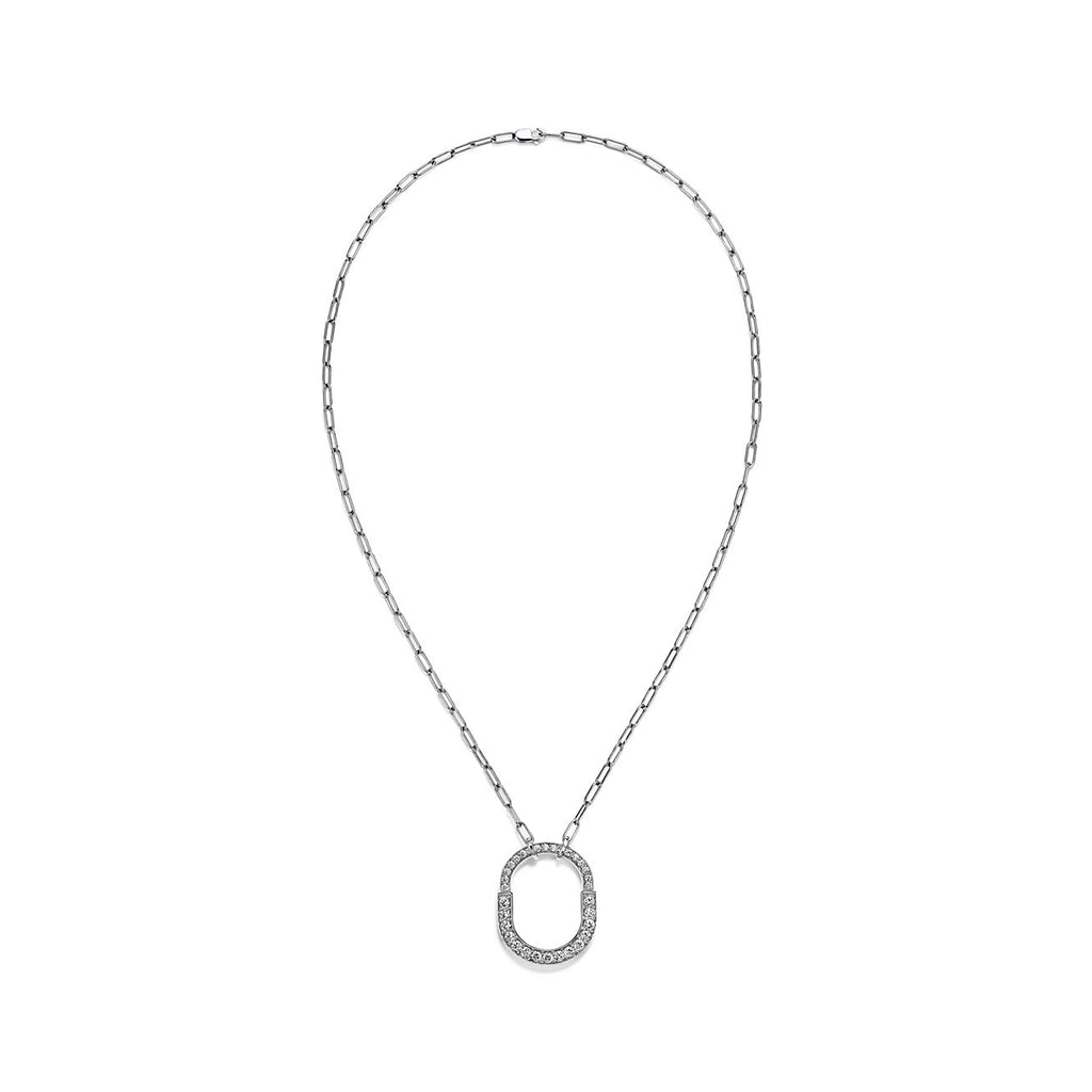 Tiffany Lock Pendant Pave Moissanite Necklace