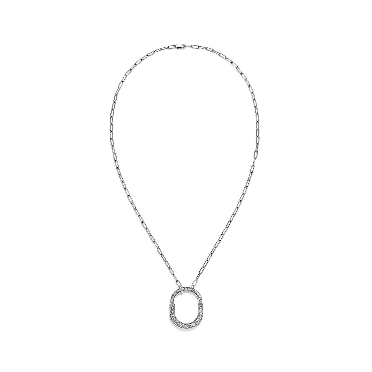 Tiffany Lock Pendant Pave Moissanite Necklace
