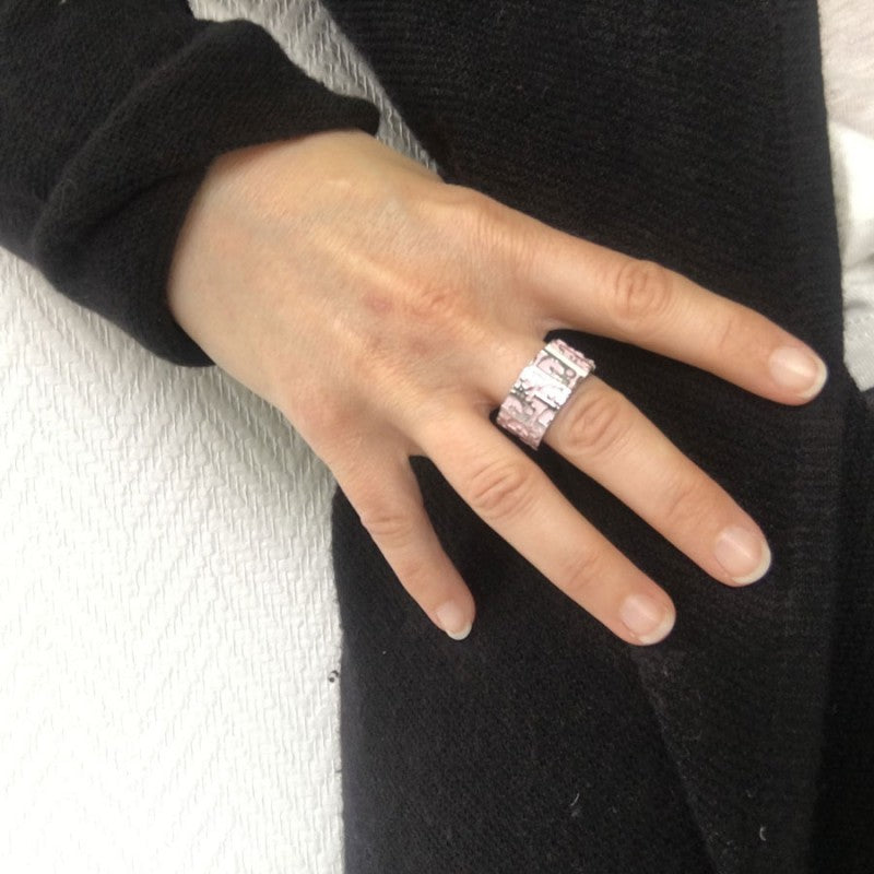 Dior Monogram Enamel Ring - 18K White Gold