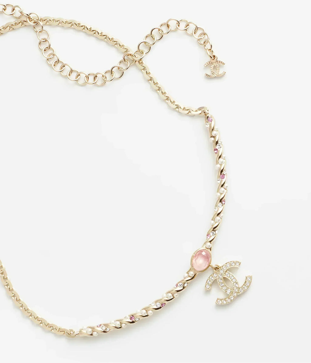 Chanel Pink Crystal Necklace