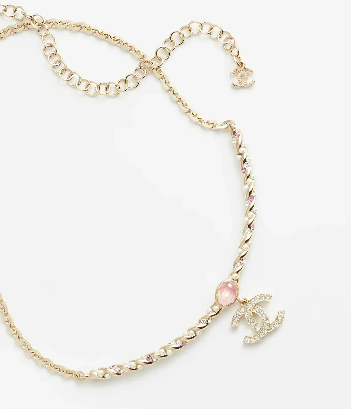 Chanel Pink Crystal Necklace