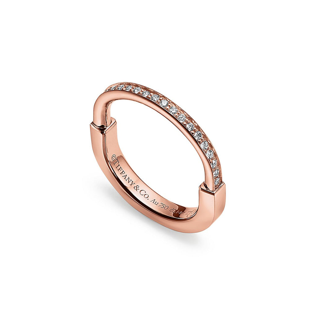 Tiffany Lock Moissanite Ring - 18K Rose Gold