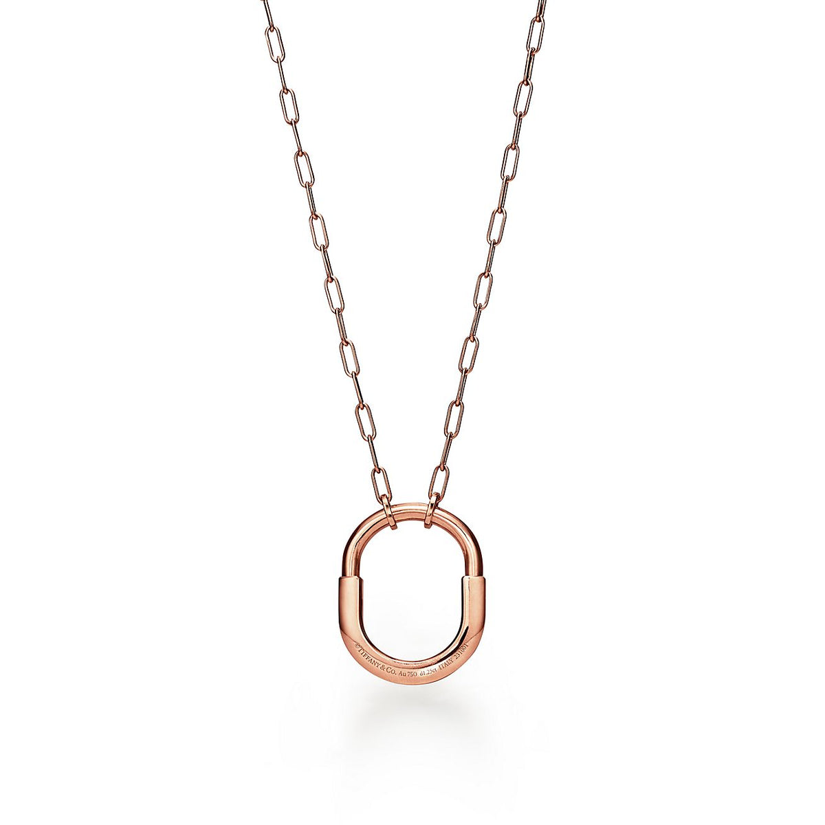Tiffany Lock Pendant Pave Moissanite Necklace