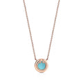 Tiffany Diamond & Turquoise Circle Pendant Necklace