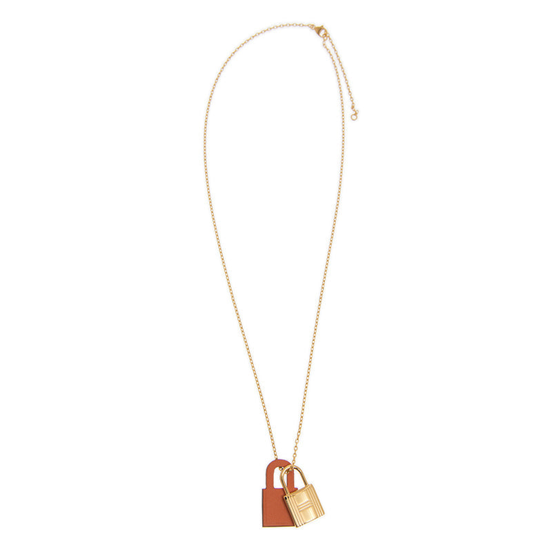 Hermes O'Kelly Orange Pendant Necklace