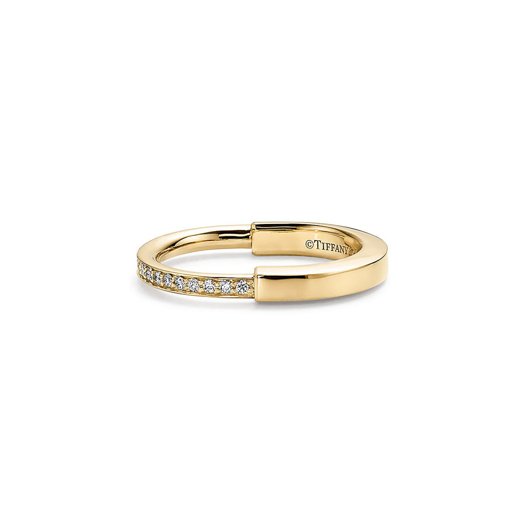 Tiffany Lock Moissanite Ring - 18K Yellow Gold
