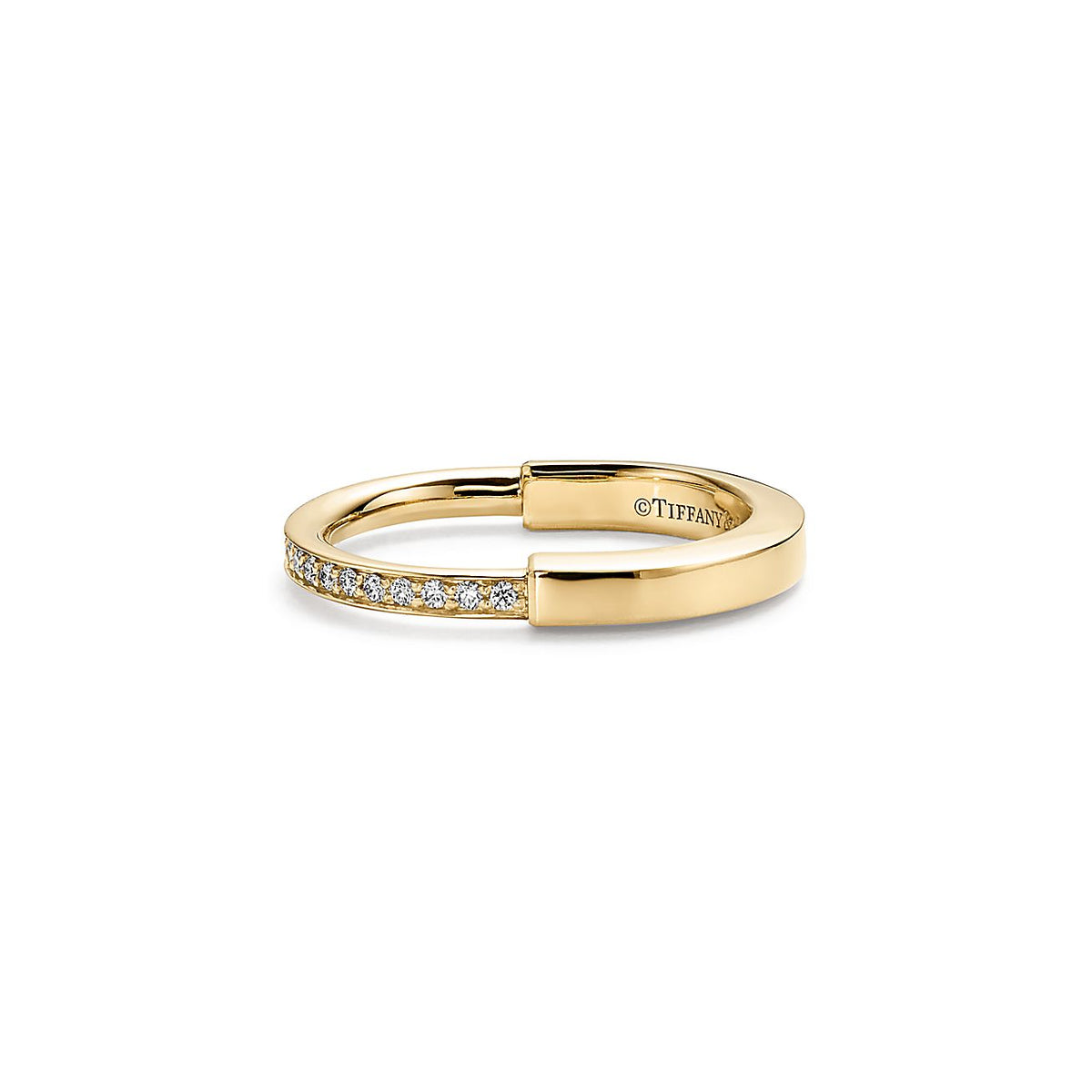 Tiffany Lock Moissanite Ring - 18K Yellow Gold