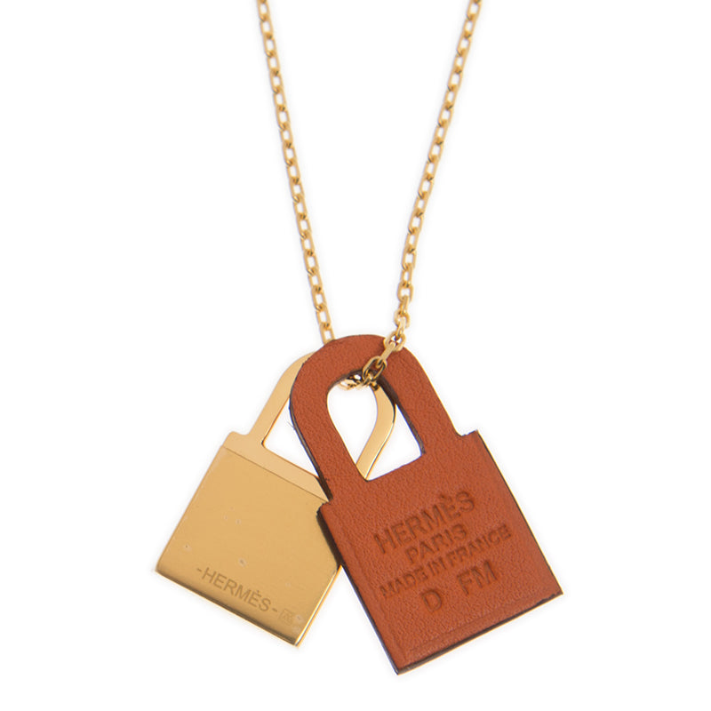 Hermes O'Kelly Orange Pendant Necklace