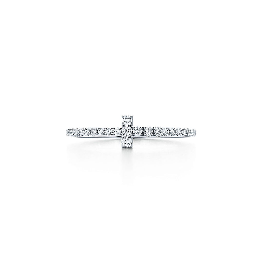 Tiffany Moissanite Wire Ring - 18K White Gold