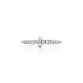 Tiffany Moissanite Wire Ring - 18K White Gold