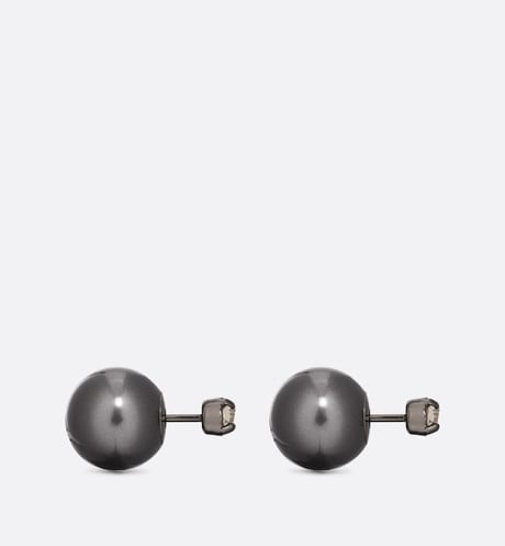 Dior Tribales Black Resin Pearl Earrings
