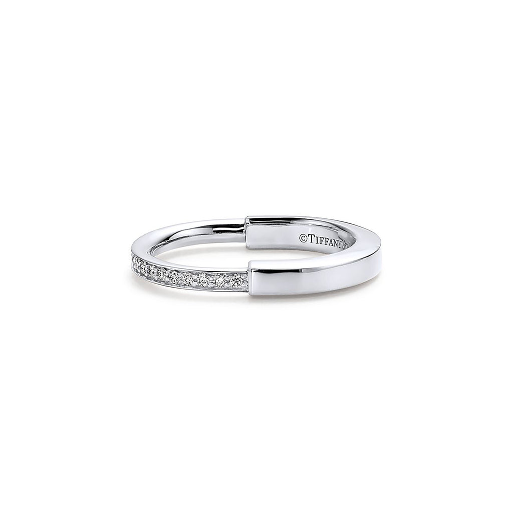 Tiffany Lock Moissanite Ring - 18K White Gold