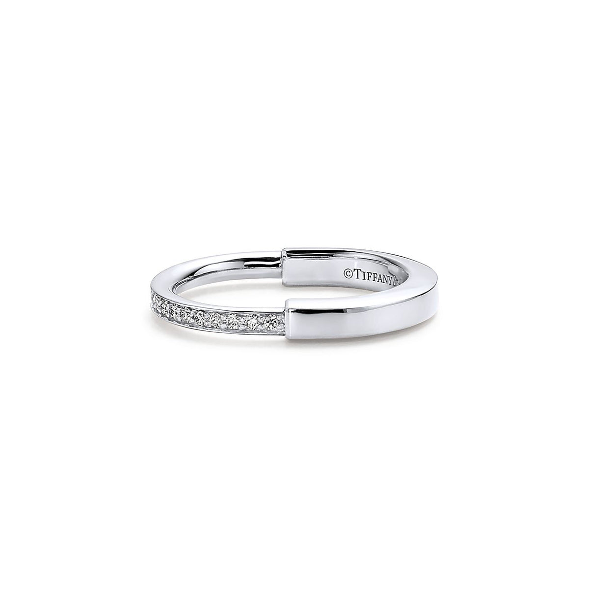 Tiffany Lock Moissanite Ring - 18K White Gold