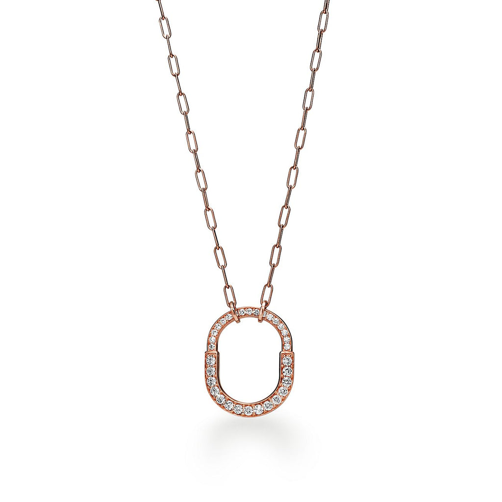 Tiffany Lock Pendant Pave Moissanite Necklace