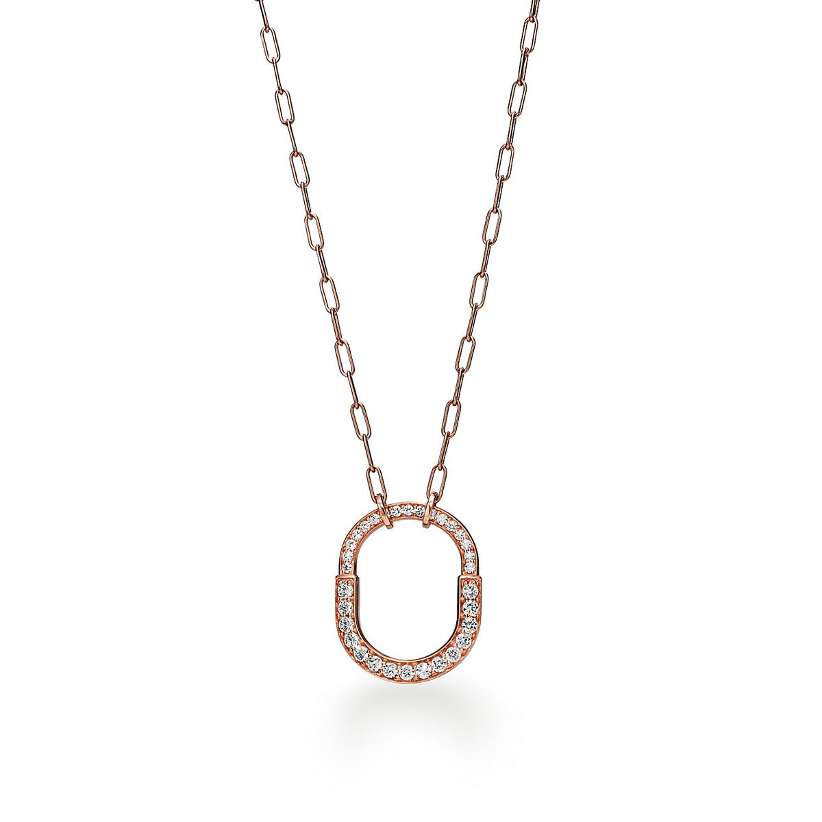 Tiffany Lock Pendant Pave Moissanite Necklace