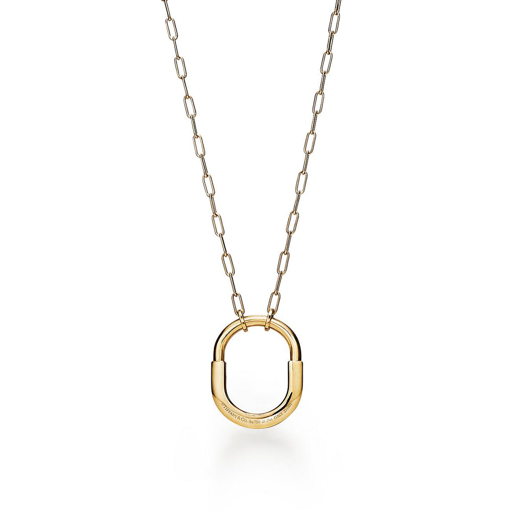 Tiffany Lock Pendant Pave Moissanite Necklace