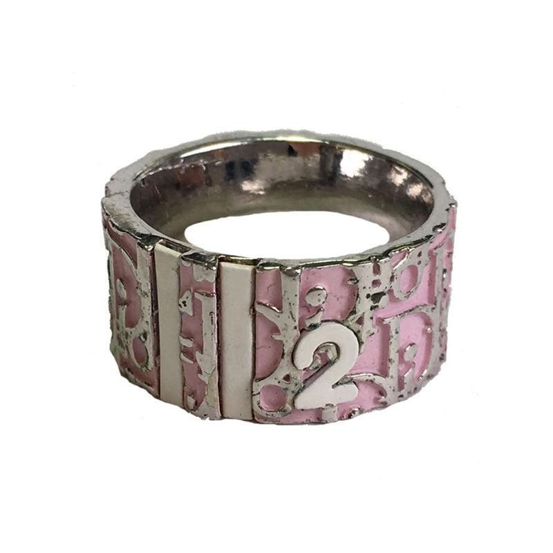 Dior Monogram Enamel Ring - 18K White Gold