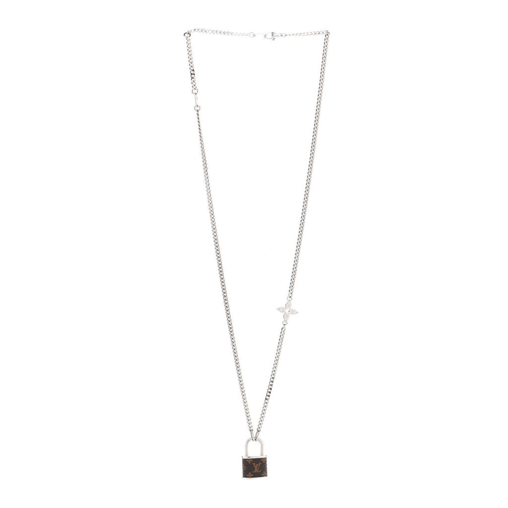 Louis Vuitton Monogram Lock Pendant Necklace