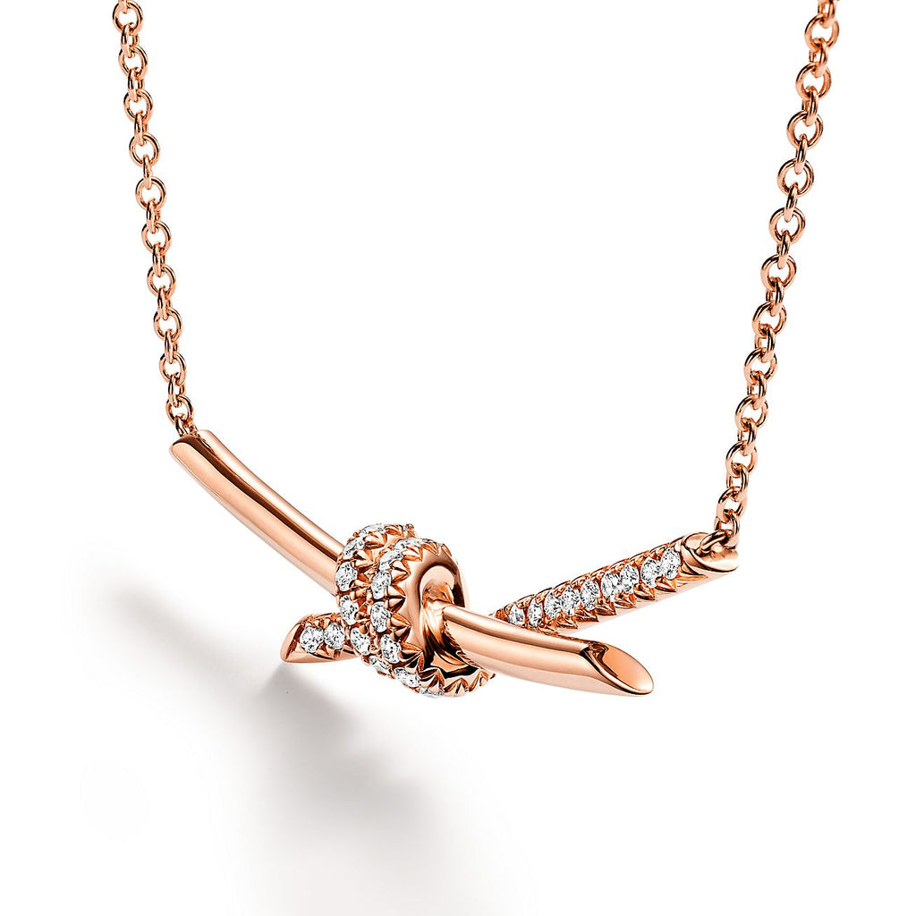 Tiffany Knot Pendant Diamond Necklace