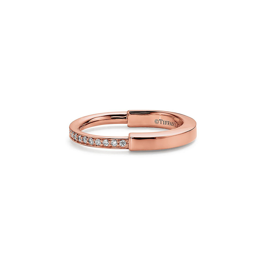 Tiffany Lock Moissanite Ring - 18K Rose Gold