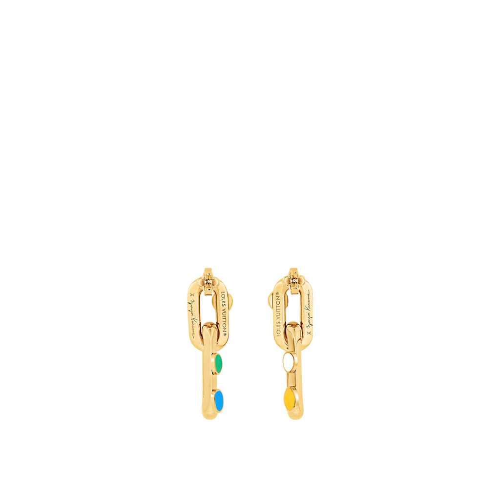 Louis Vuitton x YK LV Edge Painted Dots Earrings - 18K Yellow Gold