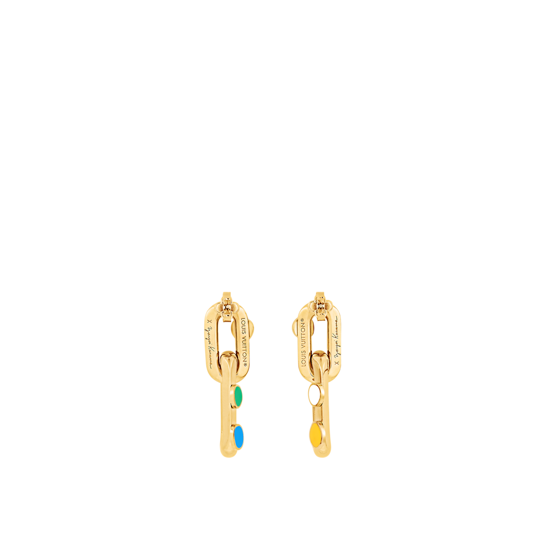 Louis Vuitton x YK LV Edge Painted Dots Earrings - 18K Yellow Gold