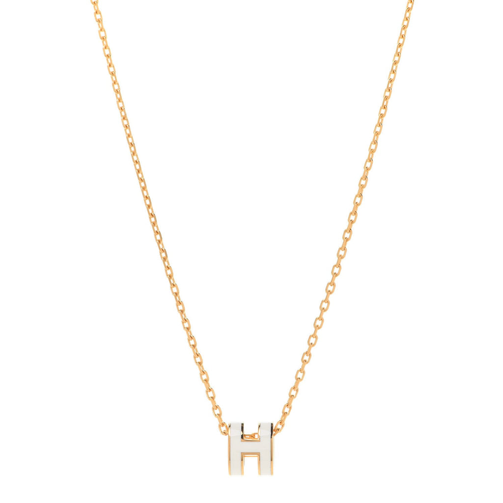 Hermes Mini Pop White Necklace