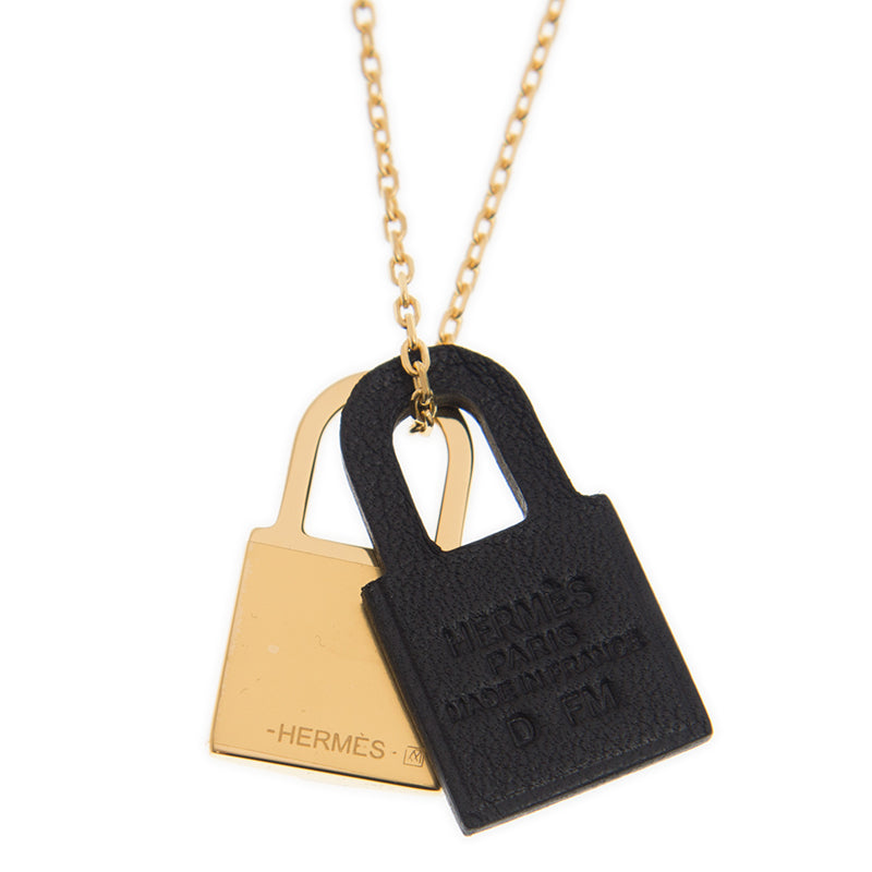 Hermes O'Kelly Black Pendant Necklace