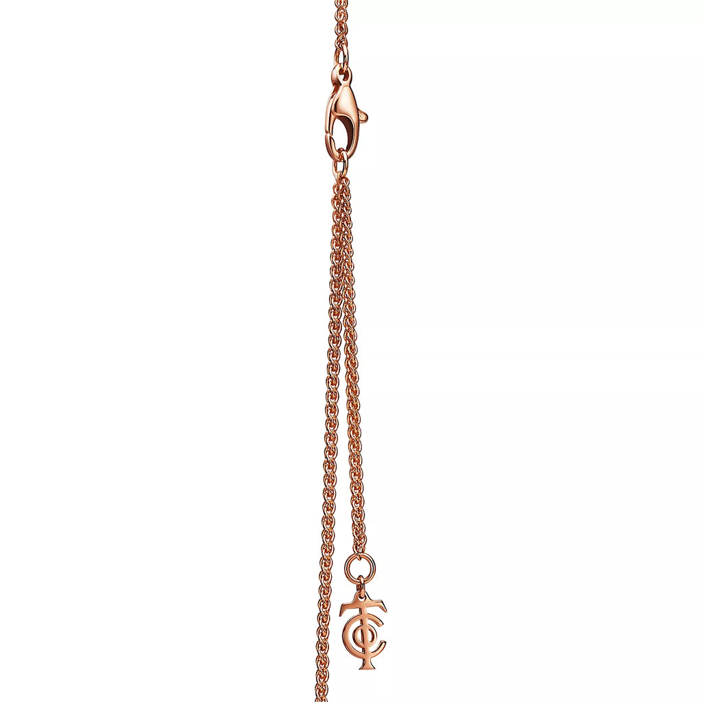 Tiffany Keys Woven Pink Diamonds Medium Necklace