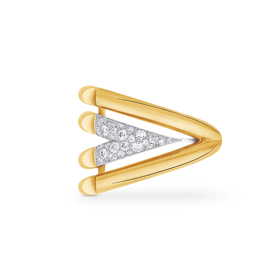 Louis Vuitton Volt Upside Down Diamond Ring - 18K Yellow Gold
