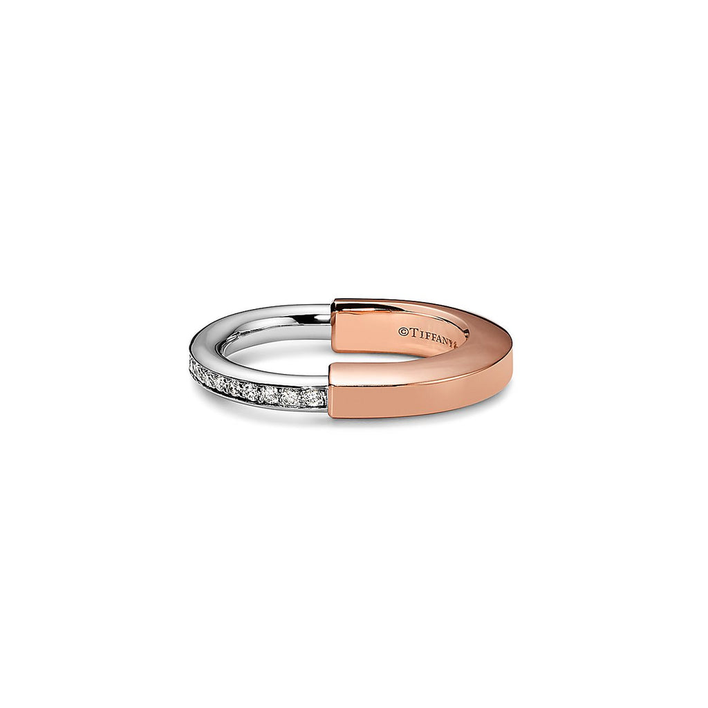 Tiffany Lock Moissanite Ring - 18K Rose Gold