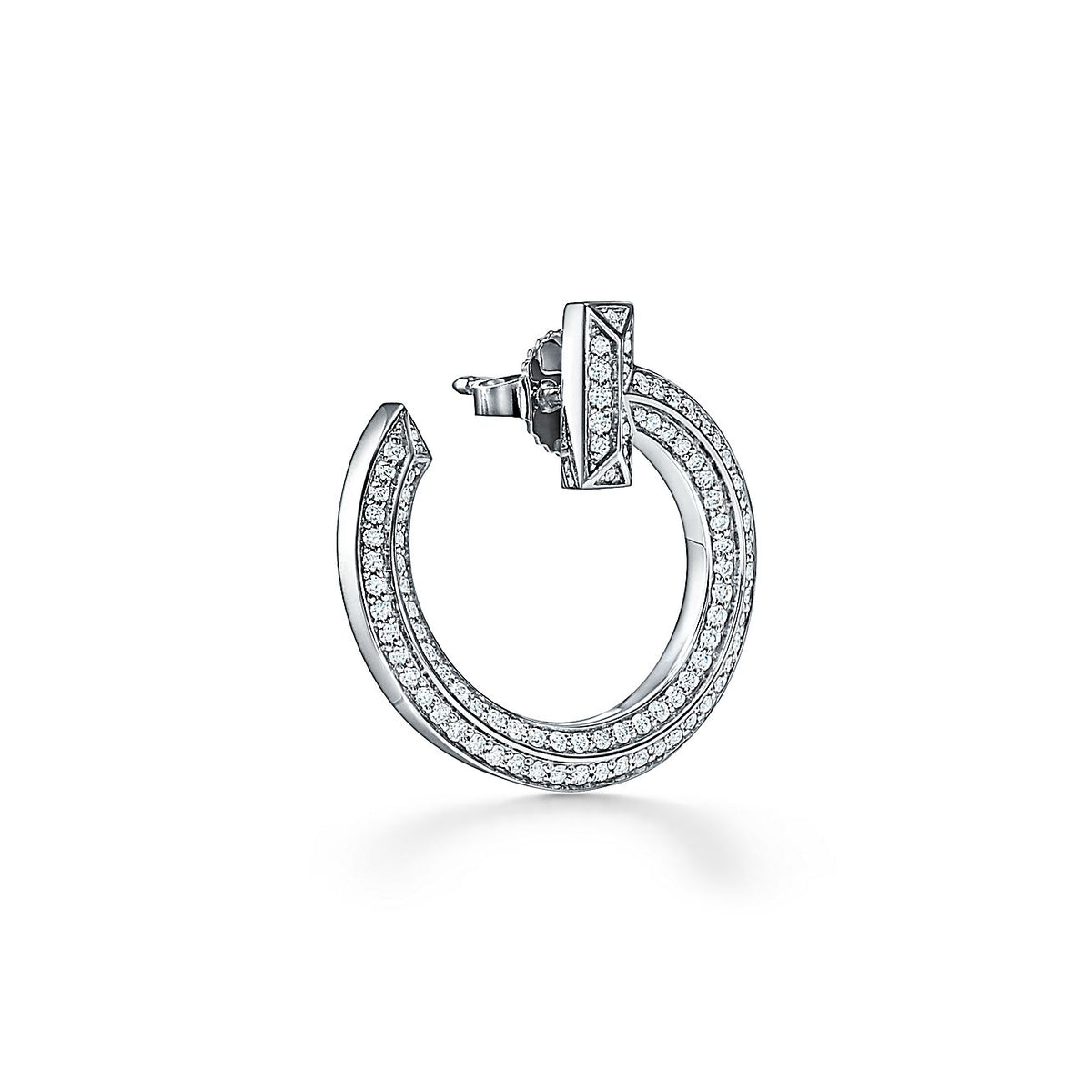Tiffany T1 Open Hoop Earrings - 18K White Gold