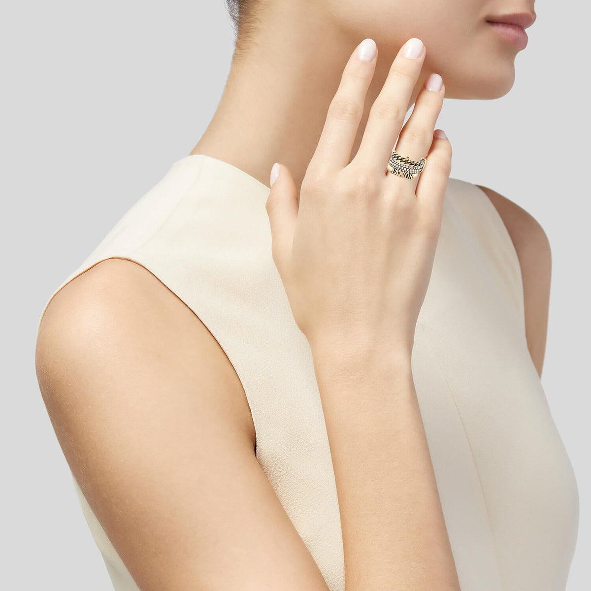 Dior Pearl & Crystal J'Adior Ring - 18K Yellow Gold