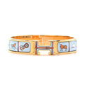 Hermes Clic H Couvertures Blue Bracelet