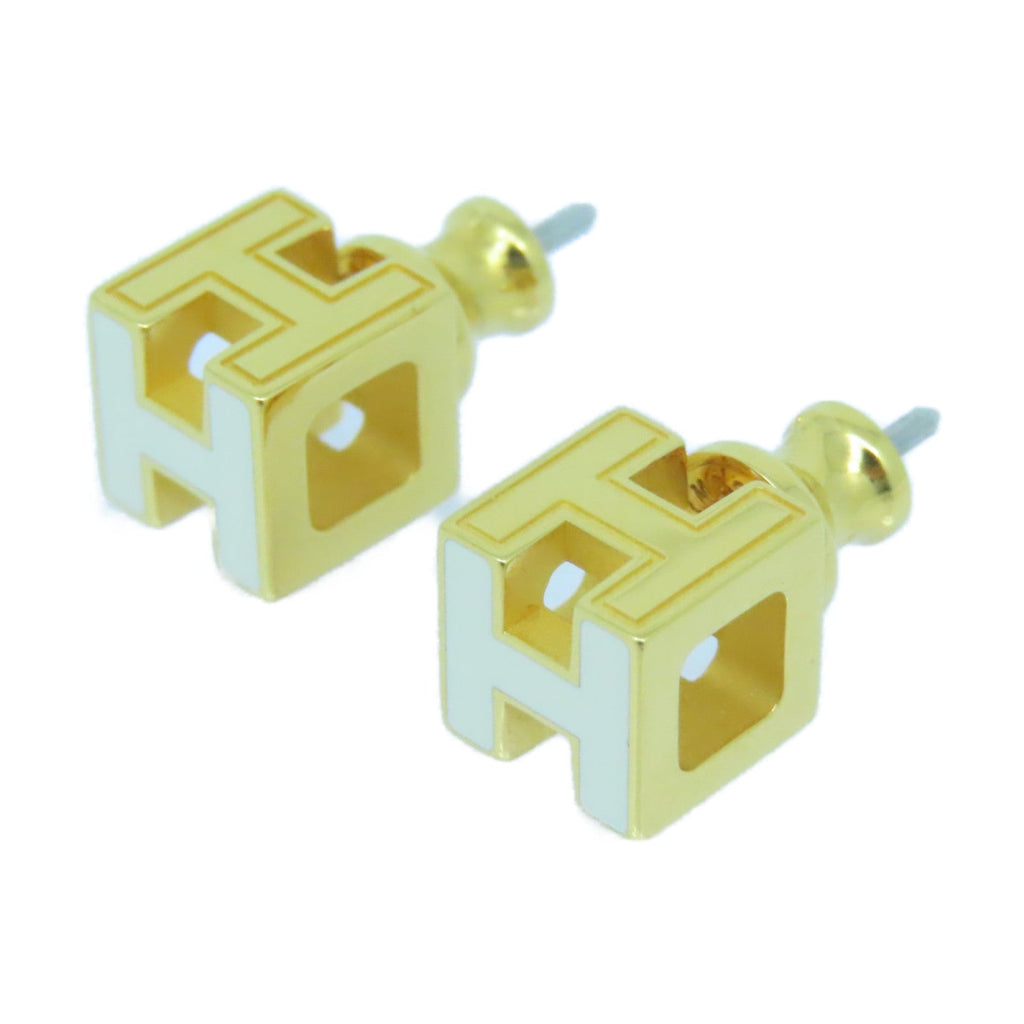 Hermes Cage D'H White Earrings
