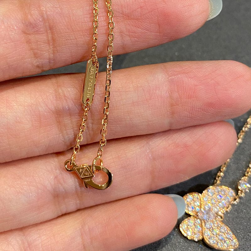 Two Butterfly Necklace - 18K Gold