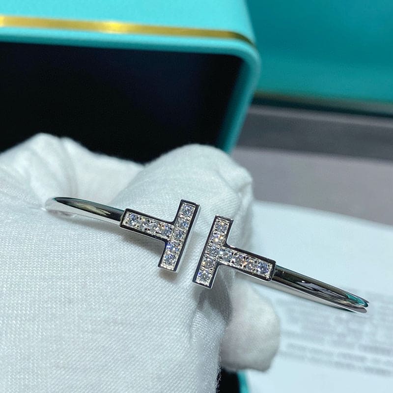 Tiffany Diamond Wire Bracelet - 18K White Gold