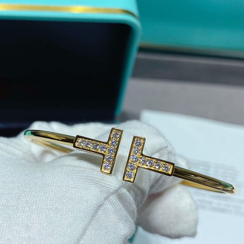 Tiffany Diamond Wire Bracelet - 18K Yellow Gold