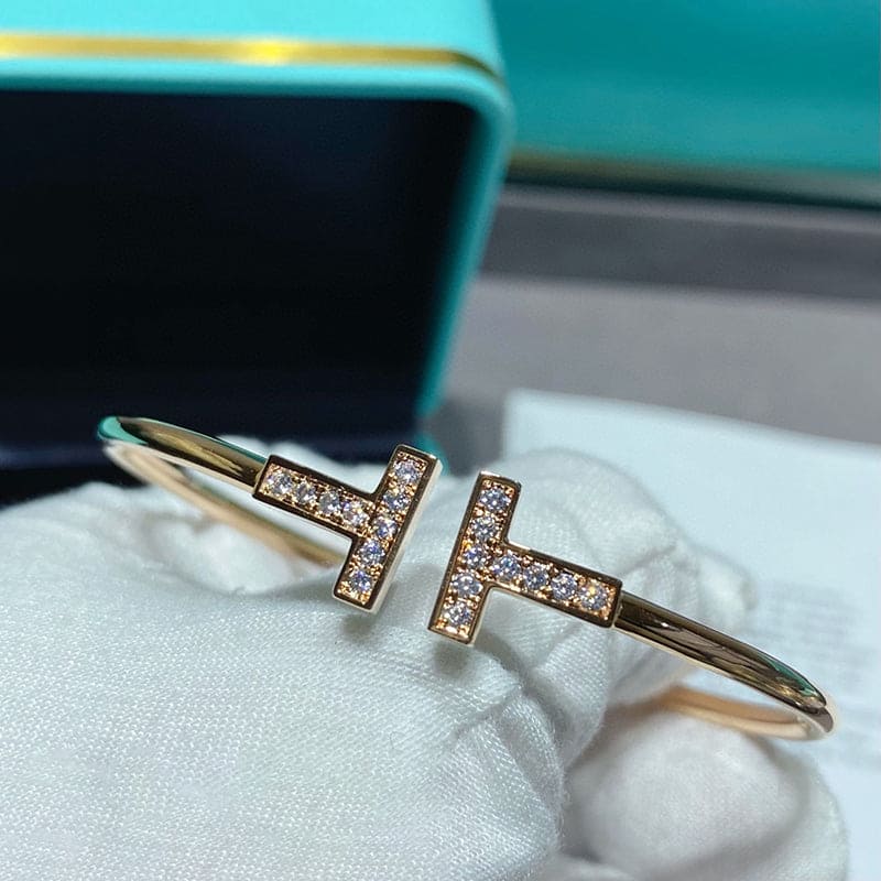 Tiffany Diamond Wire Bracelet - 18K Rose Gold
