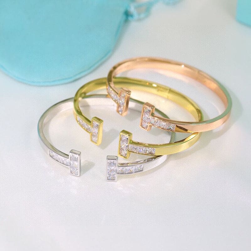 Tiffany Moissanite Square Bracelet - 18K Yellow Gold