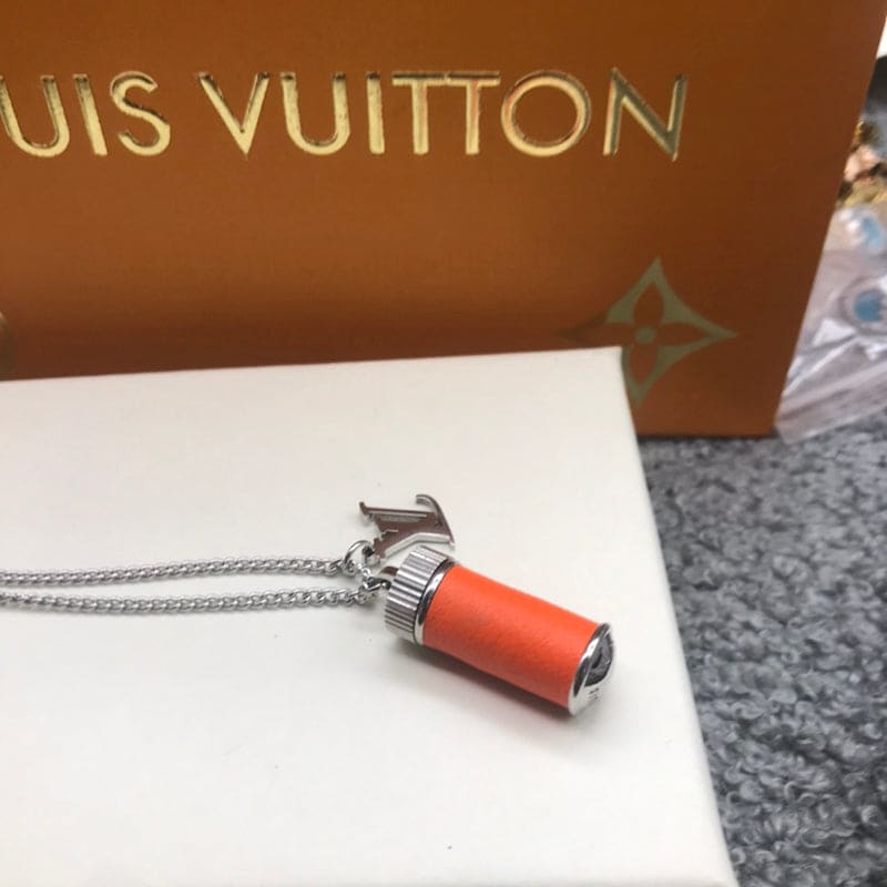 Louis Vuitton Orange Collier Fluo Charms Vintage Necklace
