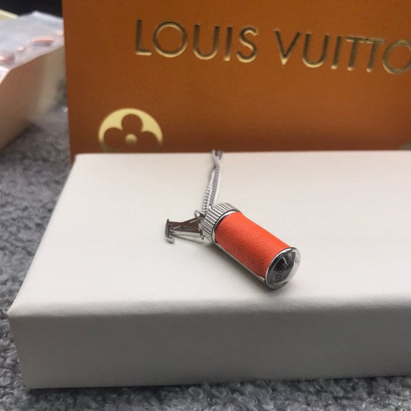 Louis Vuitton Orange Collier Fluo Charms Vintage Necklace